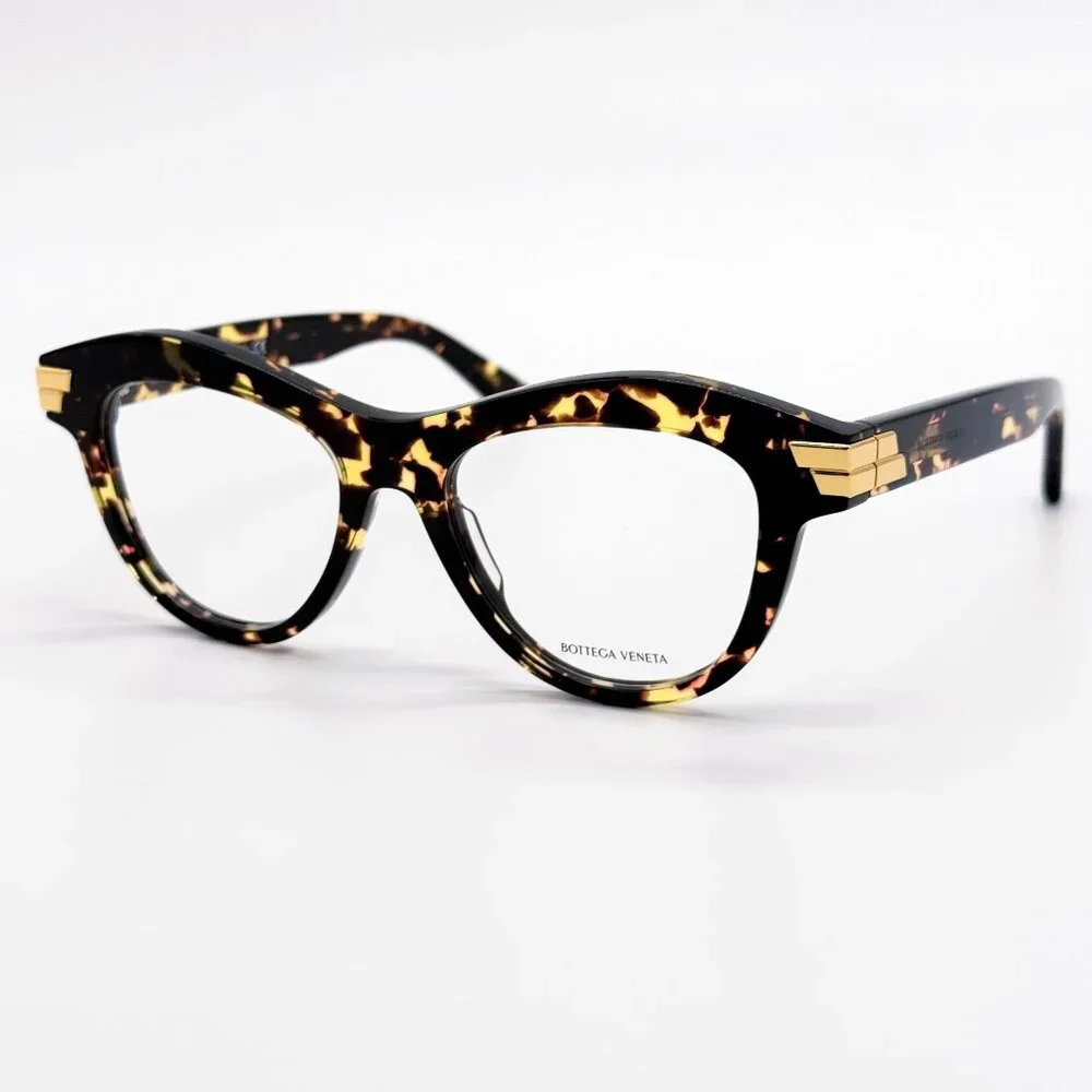 NEW BOTTEGA VENETA EYEGLASSES BV1105O 002 CAT EYE HAVANA WOMEN EYEWEAR